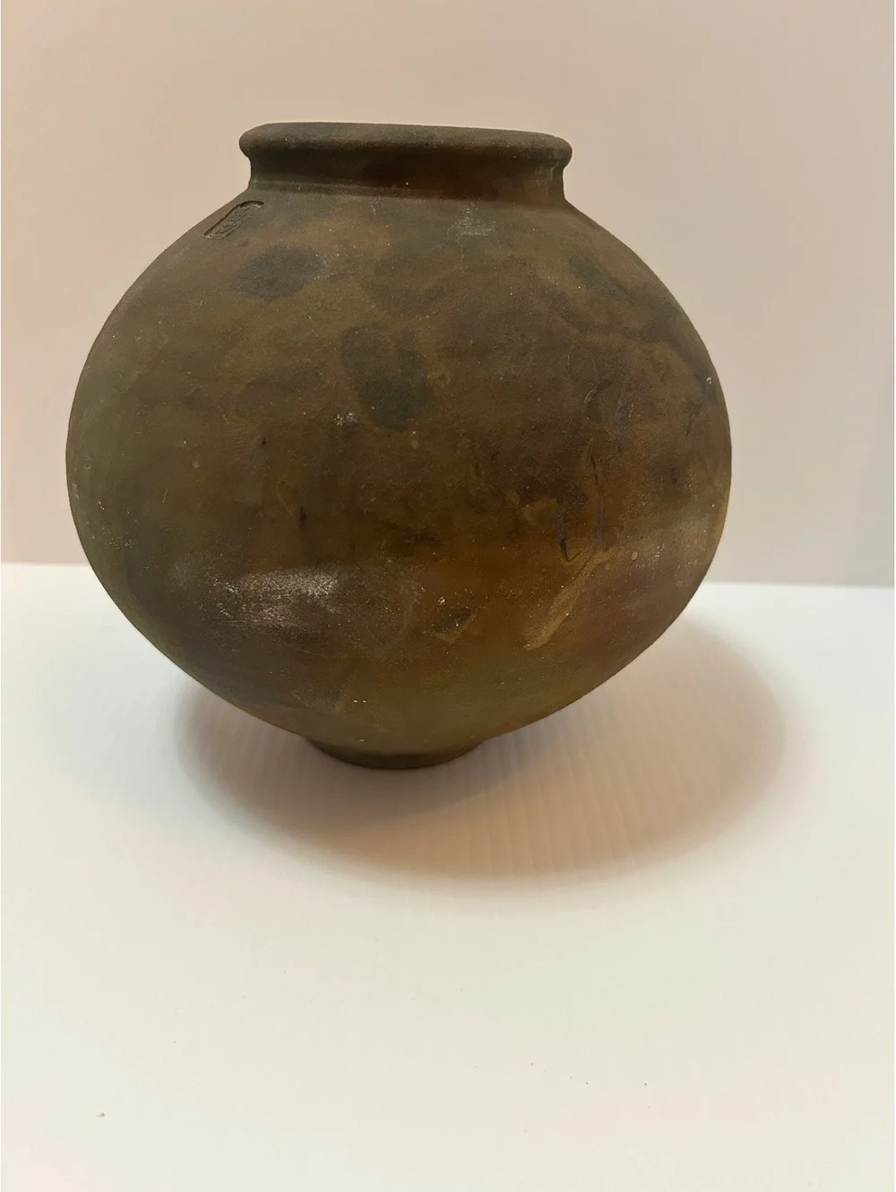 Raku Pottery Vase-Iridescent Swirl
